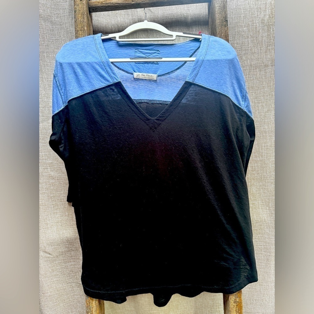 FP We The Free Major Leagues Color Block Oversized Tee Sz XS